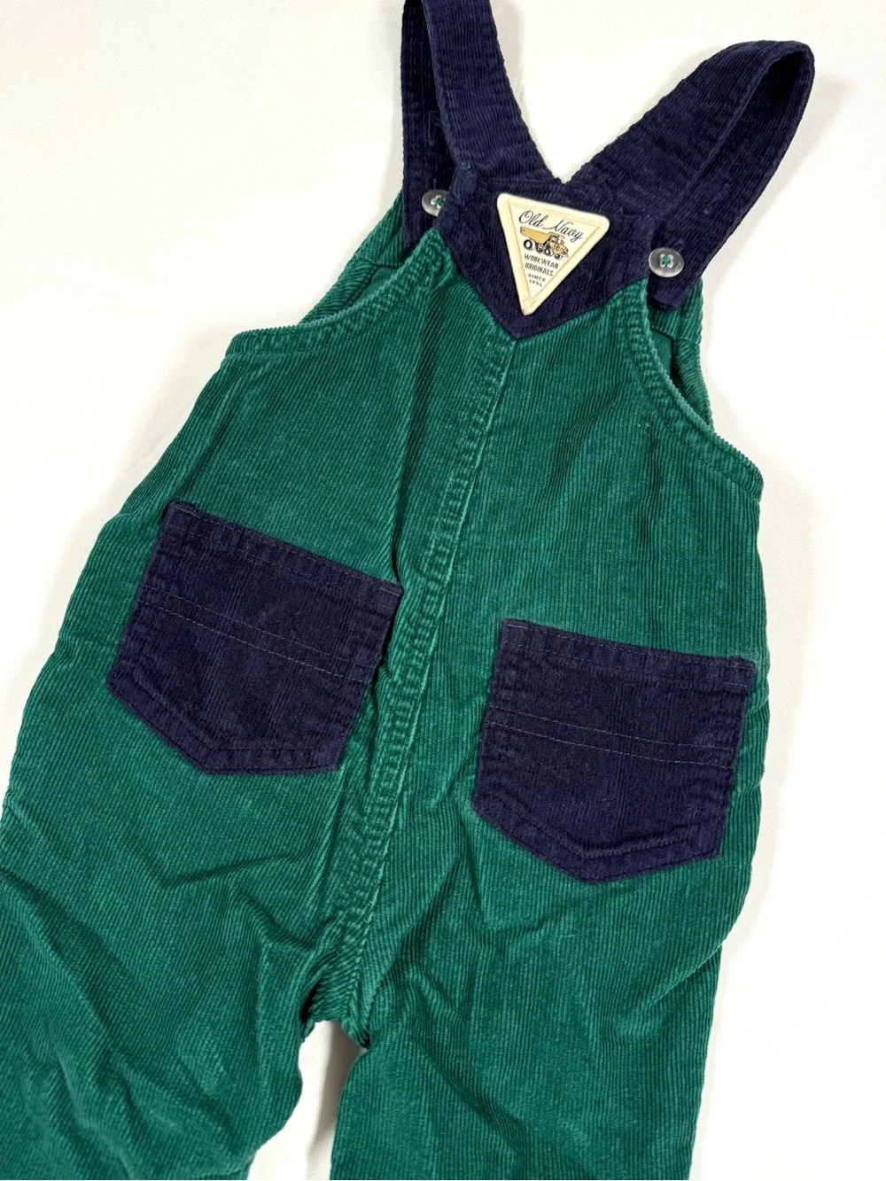 OLD NAVY Baby Corduroy Overalls 6-12M Workwear Retro Carpenter Utility Preppy